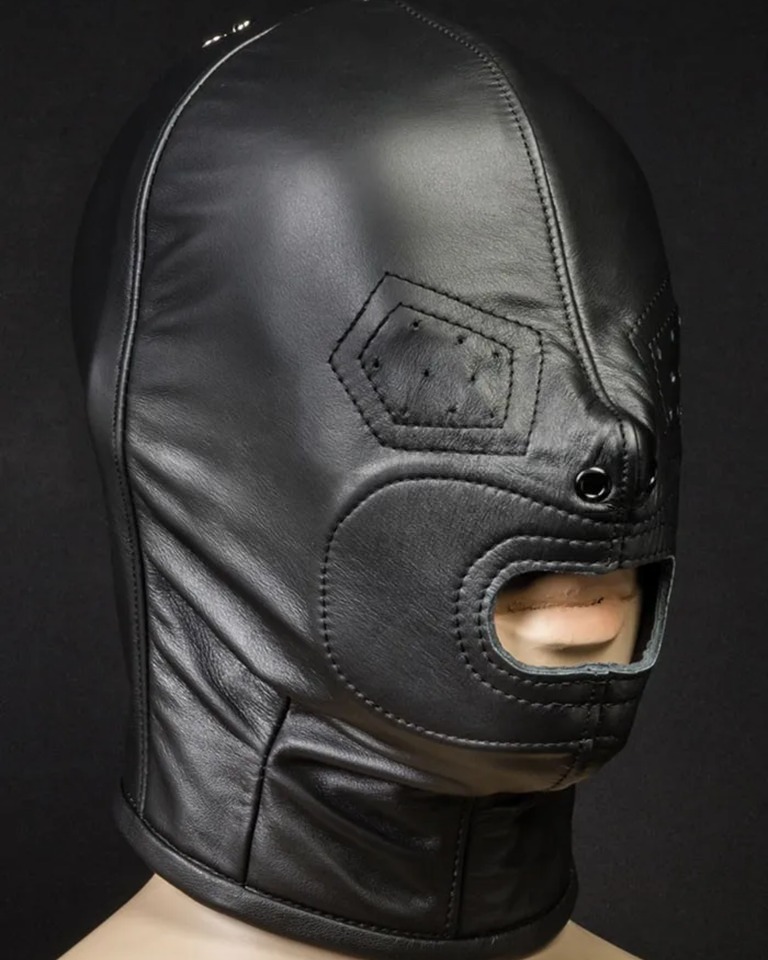 leather bondage hood mask laced back custom made to order fetish gear bdsm (custom made to measure) leather bondage hood mask laced back custom made to order fetish gear bdsm (custom made to measure)