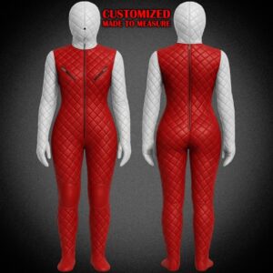 quilted leather catsuit playsuit full body restraint bondage suit fetish bdsm (custom made to measure)