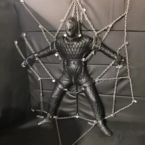 quilted leather bondage suit hooded full body fetish restraint (custom made to measure)