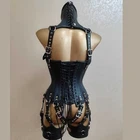 custom leather restraint dress – bondage harness corset outfit with garter strap (custom made to measure) custom leather restraint dress – bondage harness corset outfit with garter strap (custom made to measure)