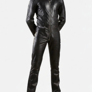 Cow Leather Jumpsuit – Custom Made Leather Catsuit One Piece Outfit Black (Custom Made to Measure)