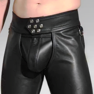 Genuine Cow Leather Bondage Chaps Mens Heavy Duty Leather Assless Breeches (Custom Made to Measure)