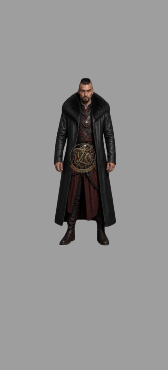 Dark Fantasy Warrior Long Leather Coat